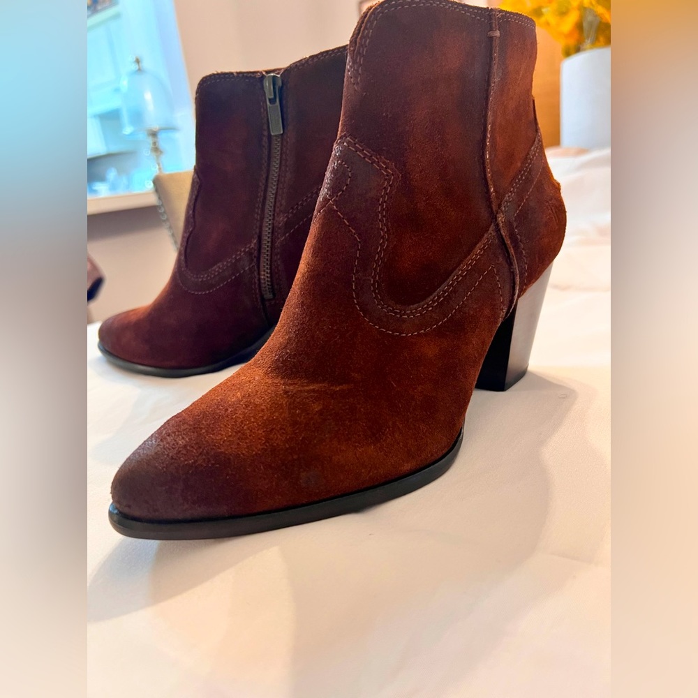 FRYE Suede Ankle Booties 8.5